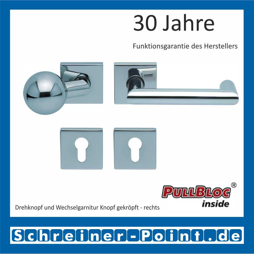 Scoop Thema U quadrat PullBloc Quadratrosettengarnitur, Rosette Edelstahl poliert